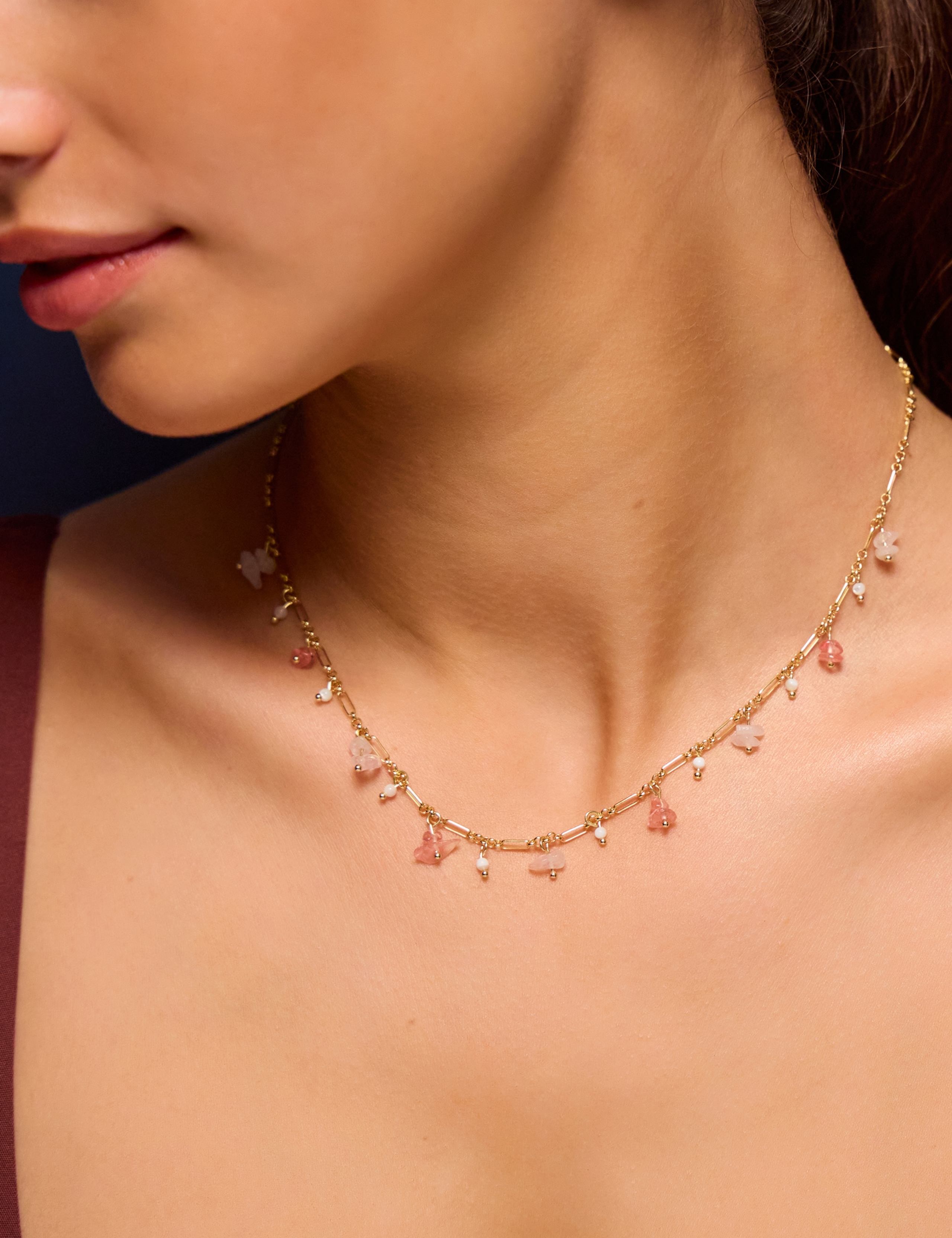 Accessorize gold plated semi precious necklace, UK version
