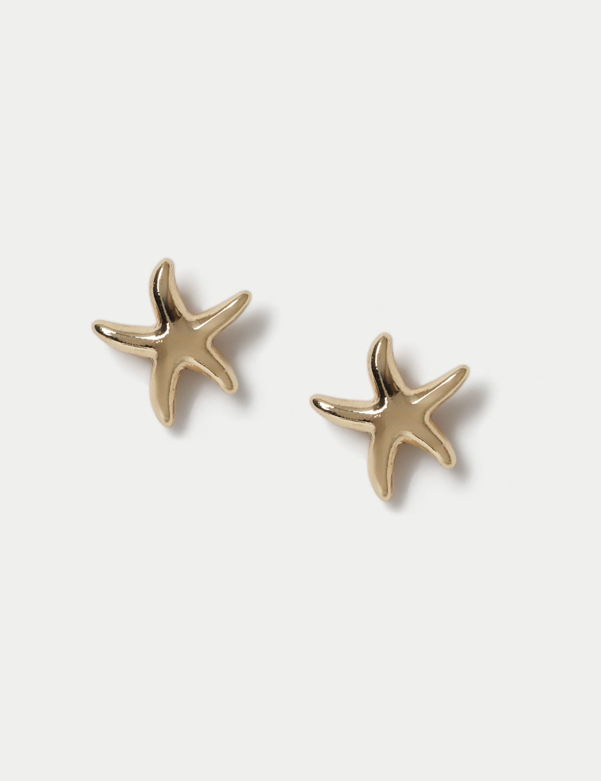 14ct gold plated starfish stud earrings, imported from the UK