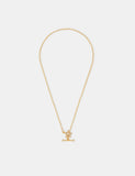 Accessorize 14ct gold plated T bar necklace with cubic zirconia (British brand)