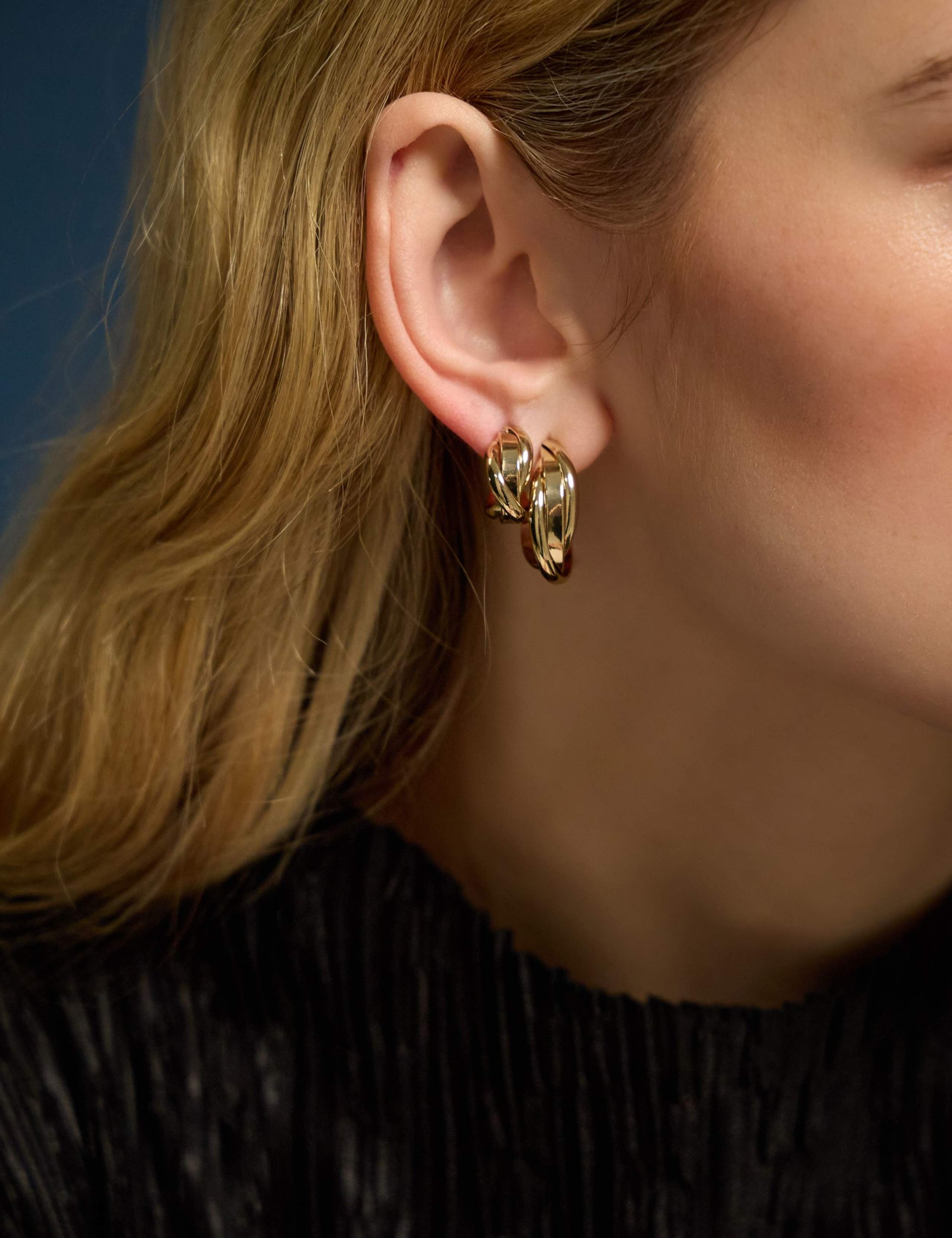 Accessorize gold plated twisted earrings two-pack (British brand)