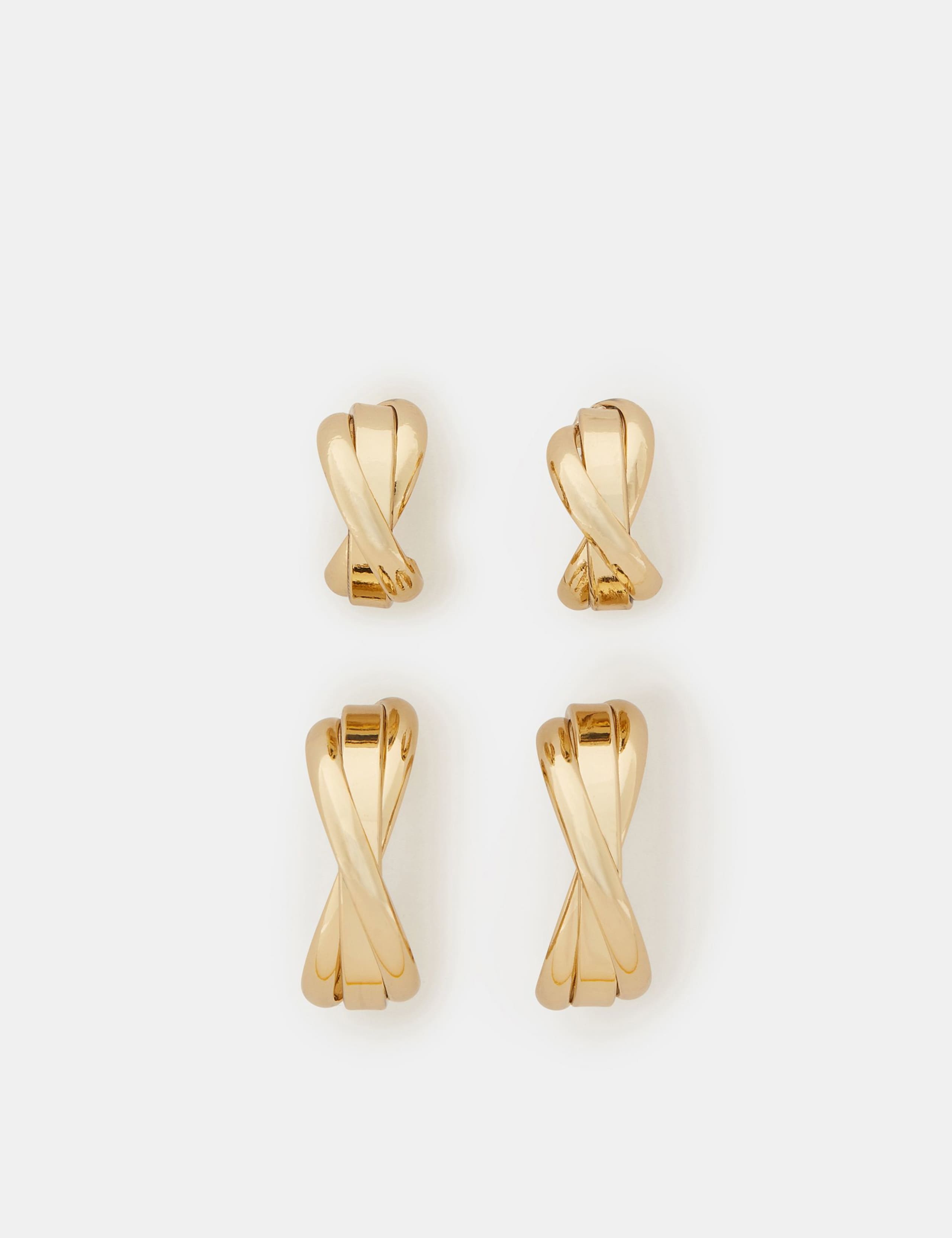 Accessorize gold plated twisted earrings two-pack (British brand)