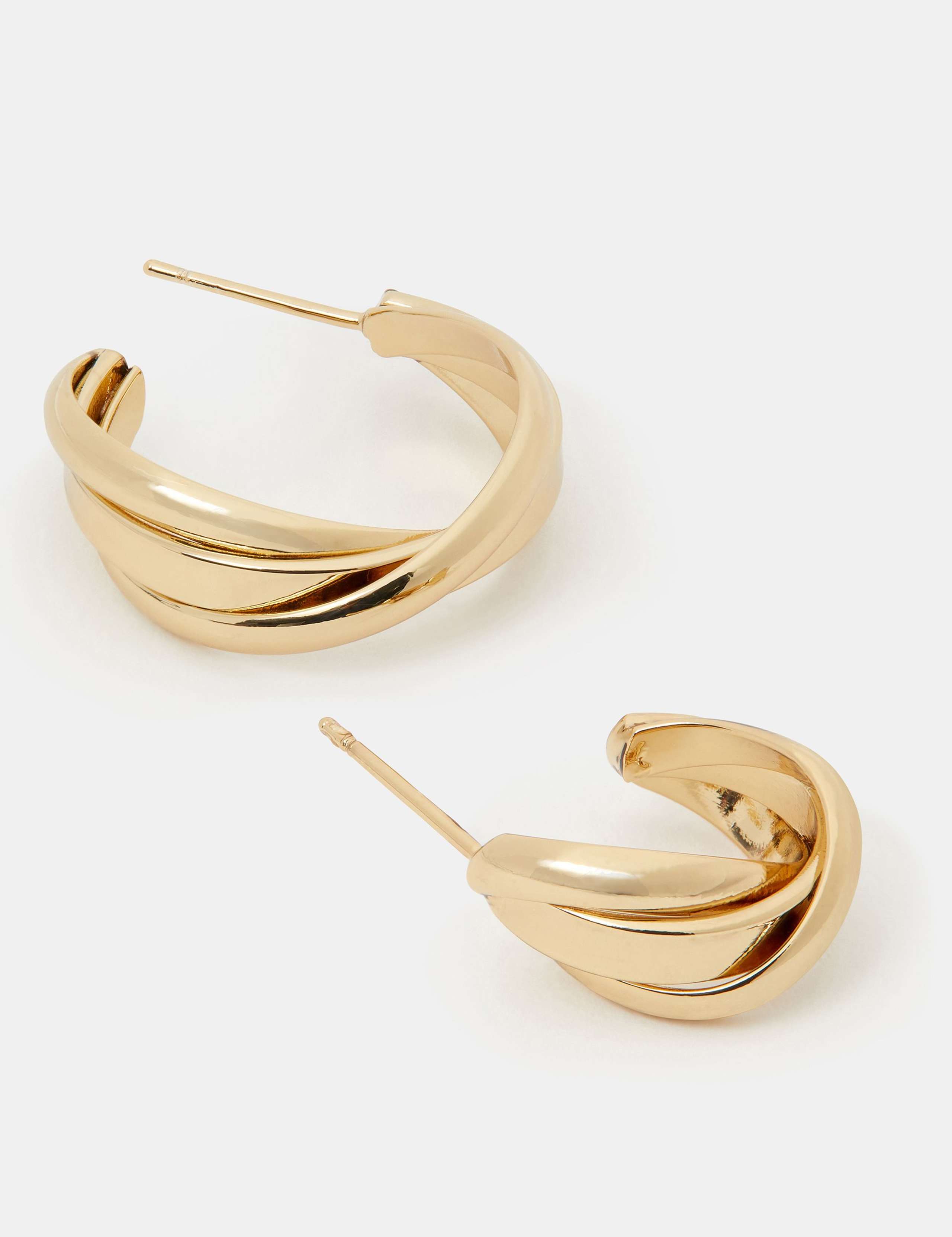 Accessorize gold plated twisted earrings two-pack (British brand)