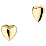 14ct Yellow Gold Heart Stud Earrings