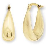 14ct Yellow Gold Teardrop Hoop Earrings