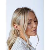 SVNX oval diamante huggie hoops stainless steel (British brand)