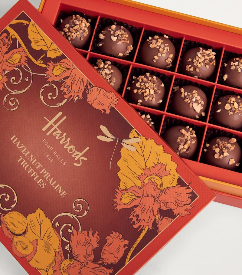 Harrods hazelnut praline chocolate truffles 200g, UK version