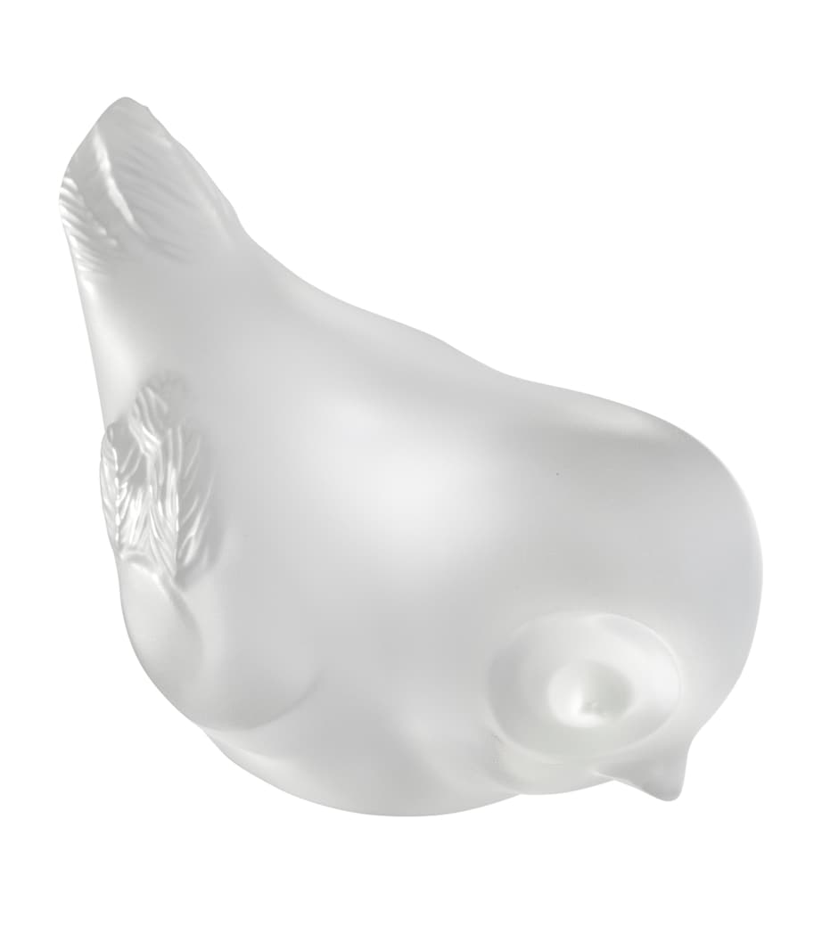 Lalique crystal bird sculpture head down 6cm - British product