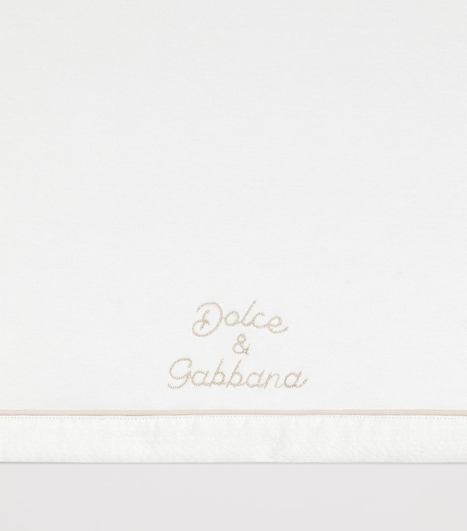 Dolce&Gabbana Kids embroidered cotton-linen blanket, UK version