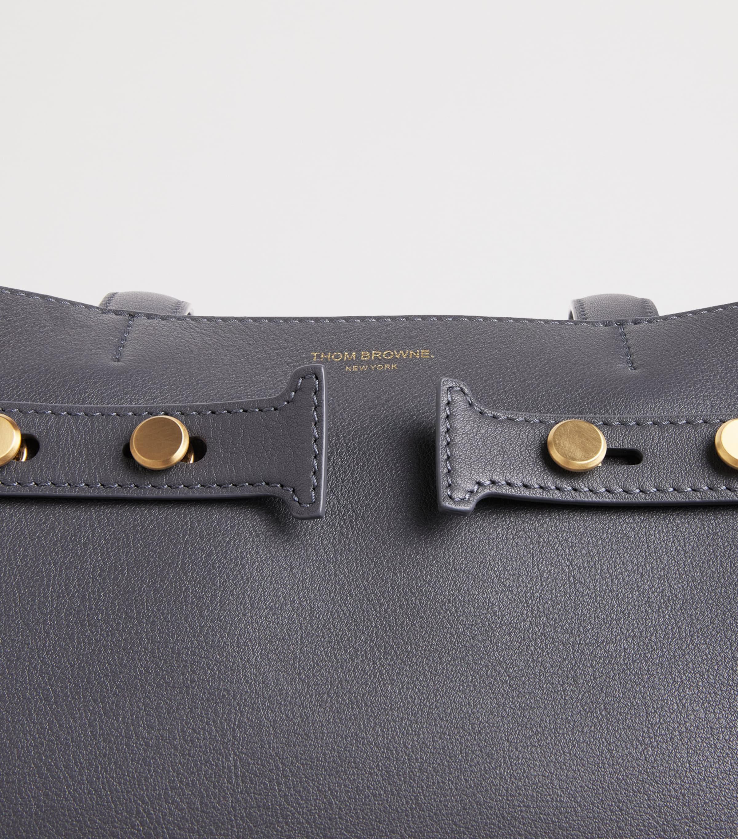Thom Browne leather Cabas tote bag with zip pouch - British product