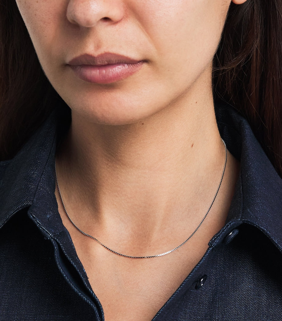 Astrid & Miyu sterling silver box chain necklace 40cm - British product