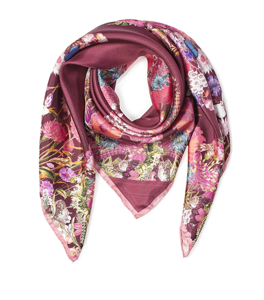 Aspinal of London silk floral scarf (British brand)
