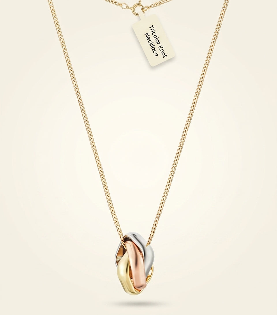 Cartier mixed gold and diamond trinity necklace 50cm, imported from the UK