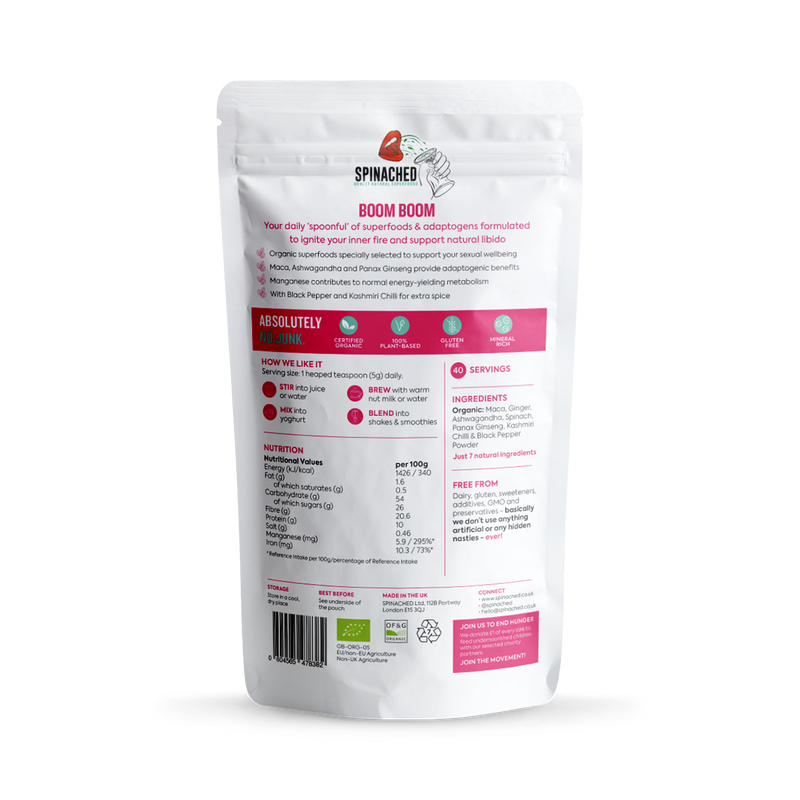 Spinached Boom Boom superfood powder 200g, UK version