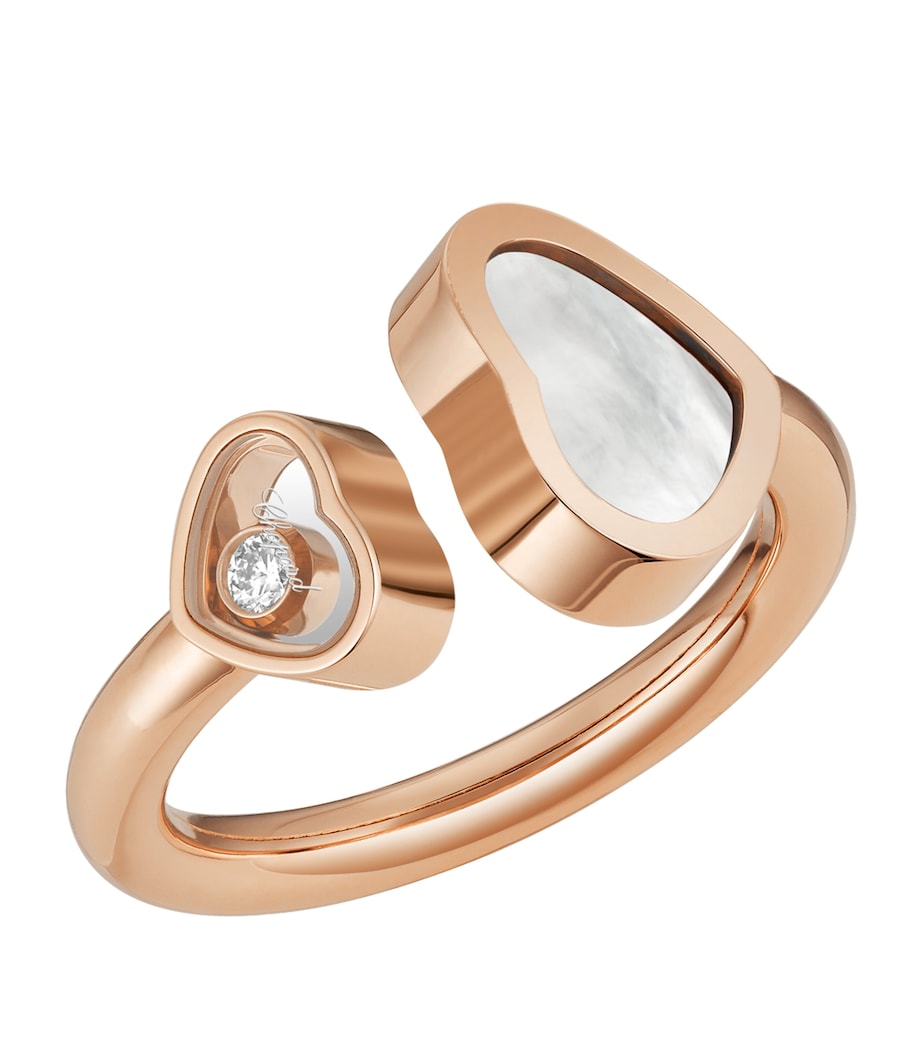 Chopard Happy Hearts rose gold ring with moving diamond, imported from the UK