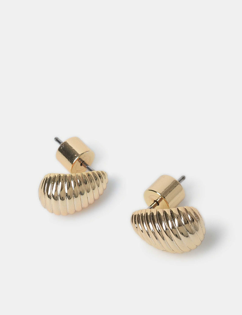 14k gold plated dome hoop earrings 1cm, UK version