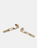 Gold plated link drop earrings 40cm - British product