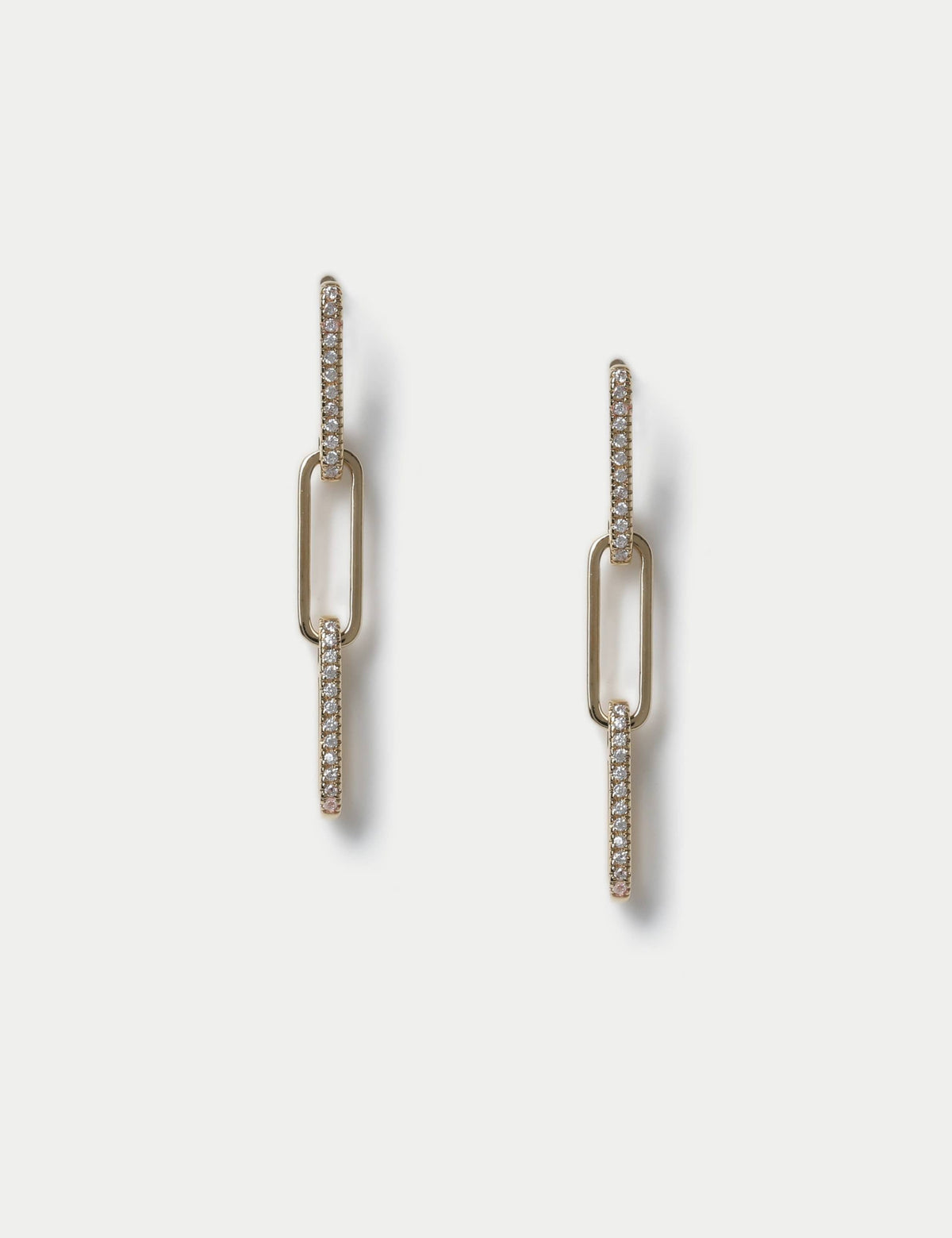 Gold plated link drop earrings 40cm - British product
