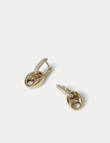 M&S 14k gold plated pave pendant drop hoop earrings 20mm, imported from the UK