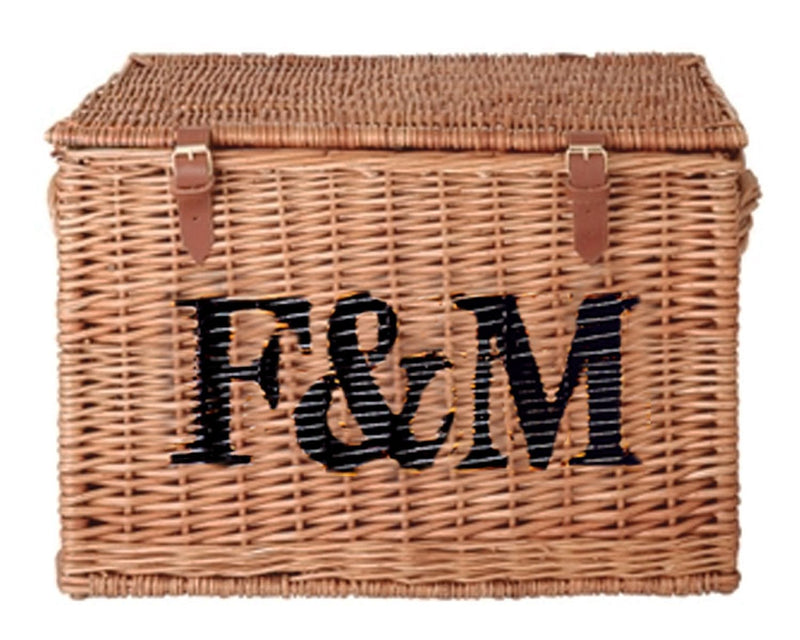 Large wicker basket 41cm by 59cm by 41cm, imported from the UK