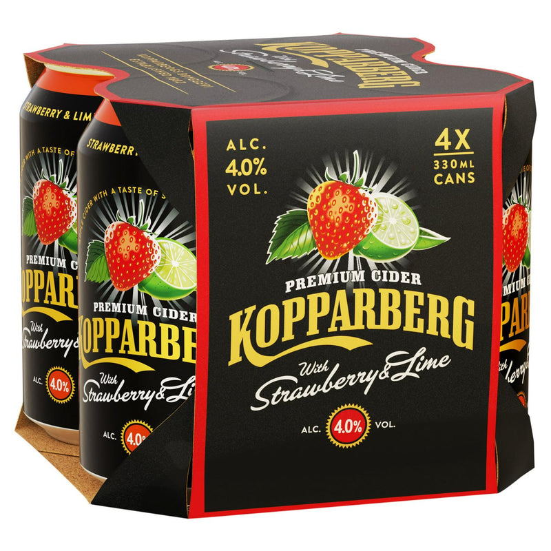 Kopparberg Premium Cider with Strawberry & Lime  Can4x330ml