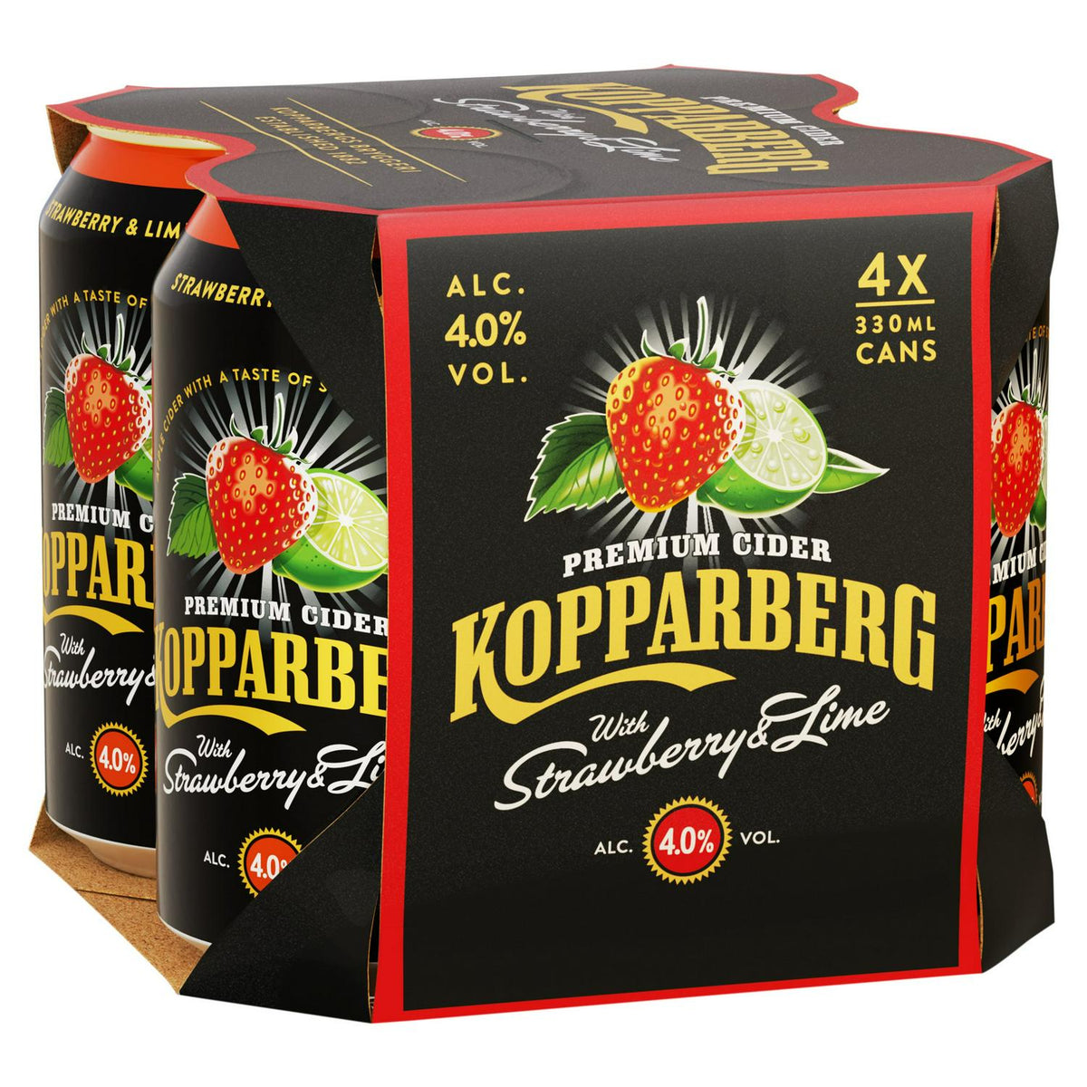 Kopparberg Premium Cider with Strawberry & Lime  Can4x330ml