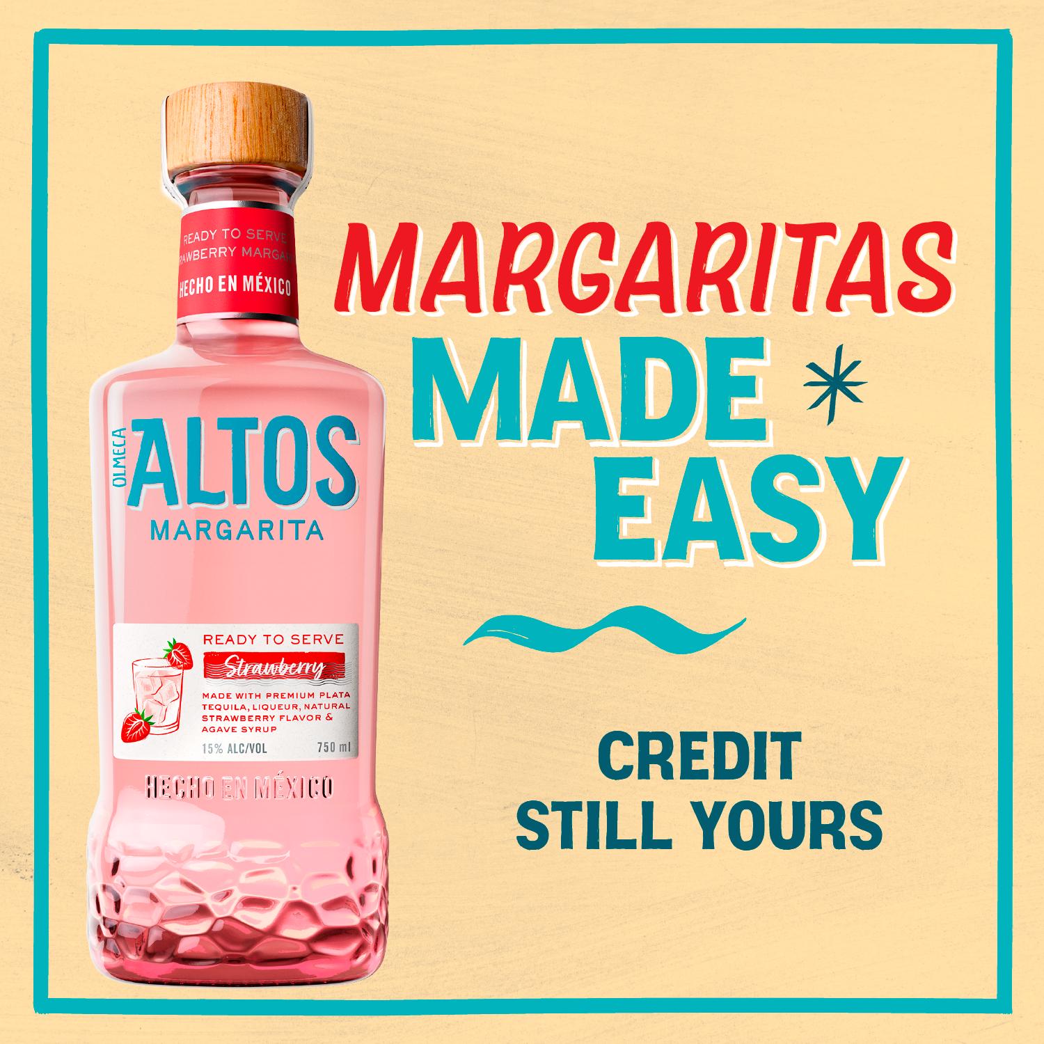 Olmeca Altos Strawberry Margarita Cocktail 75cl, imported from the UK