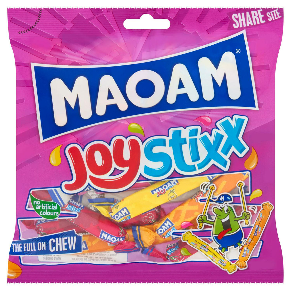 Maoam Joystixx chewy sweets 140g bag, imported from the UK