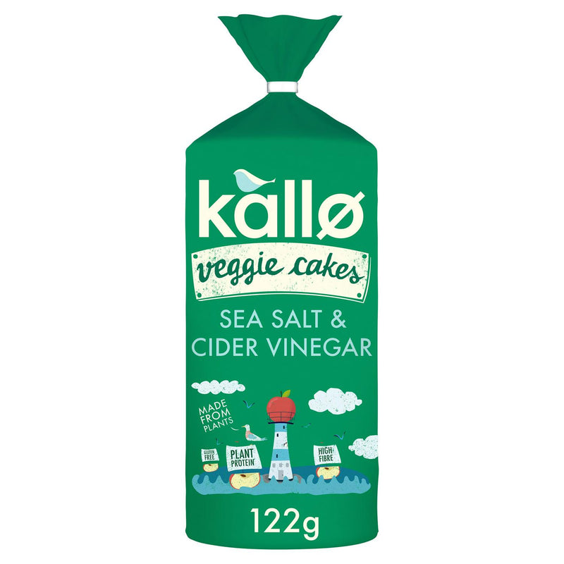 Kallo linse- og ertegrønnsakskaker med havsalt og eplecidereddik 122 g, britisk versjon