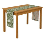 Habitat Floral & Stripe Reversible Cotton Table Runner - Green