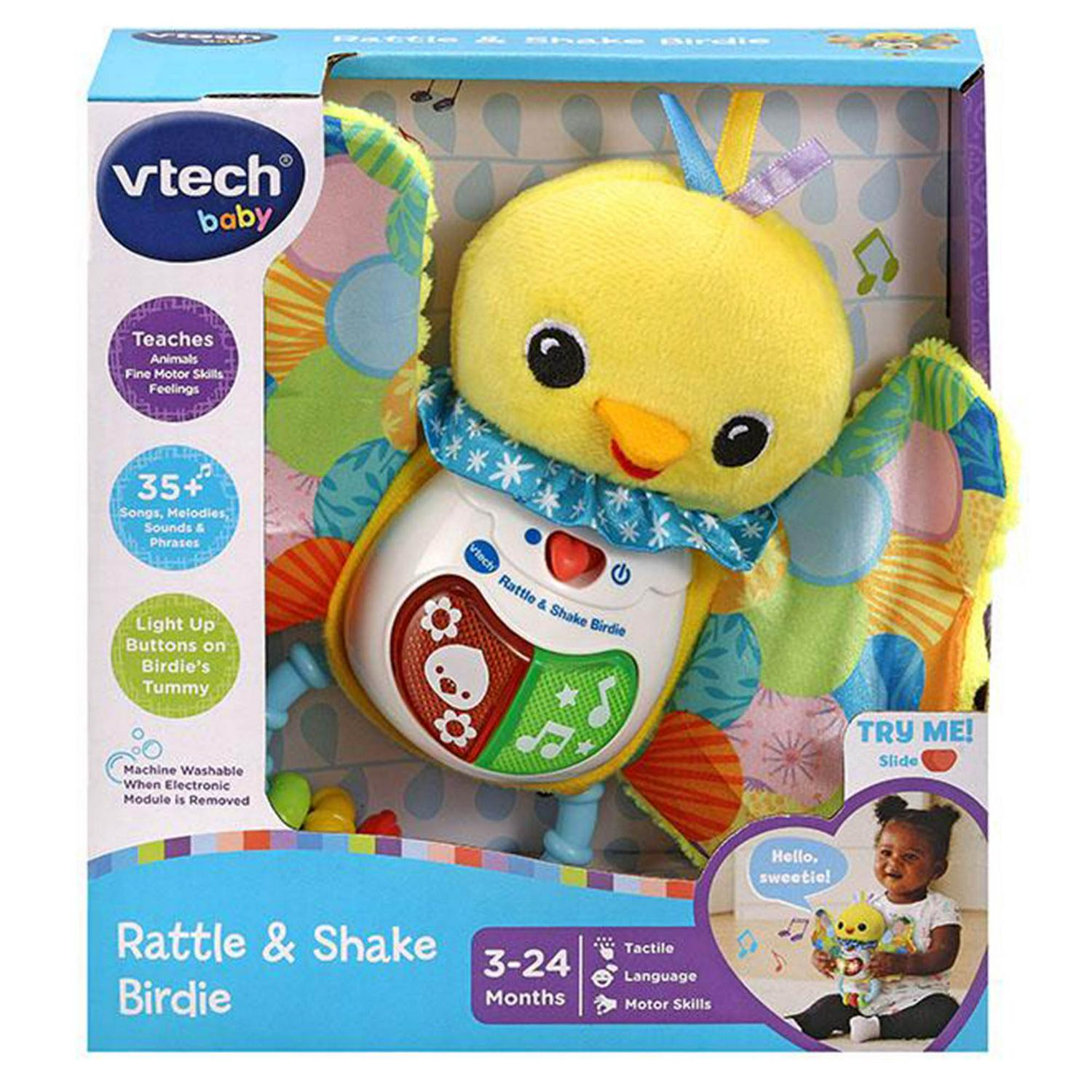 VTech Rattle &amp; Shake Birdie soft toy 19cm (British brand)