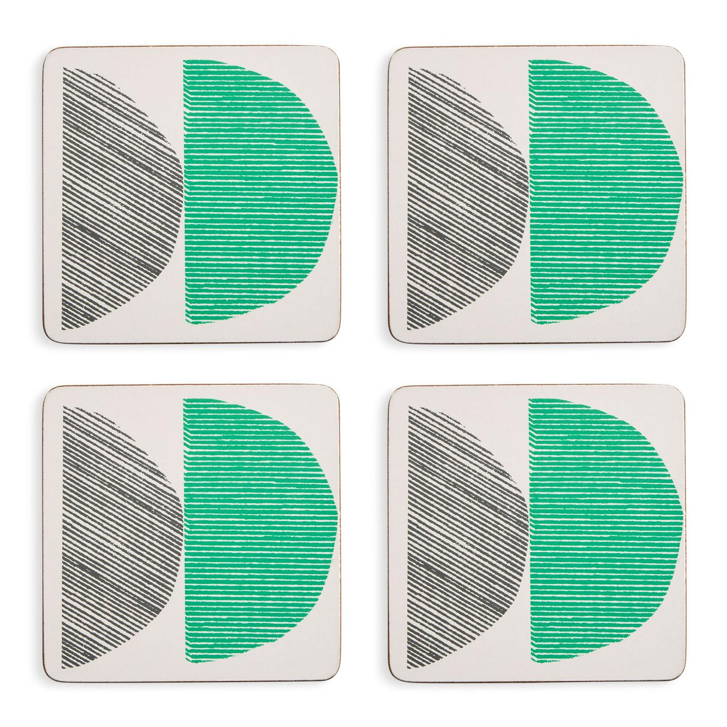 Habitat Linear Circles Cork Backed Coasters Set of 4, UK version