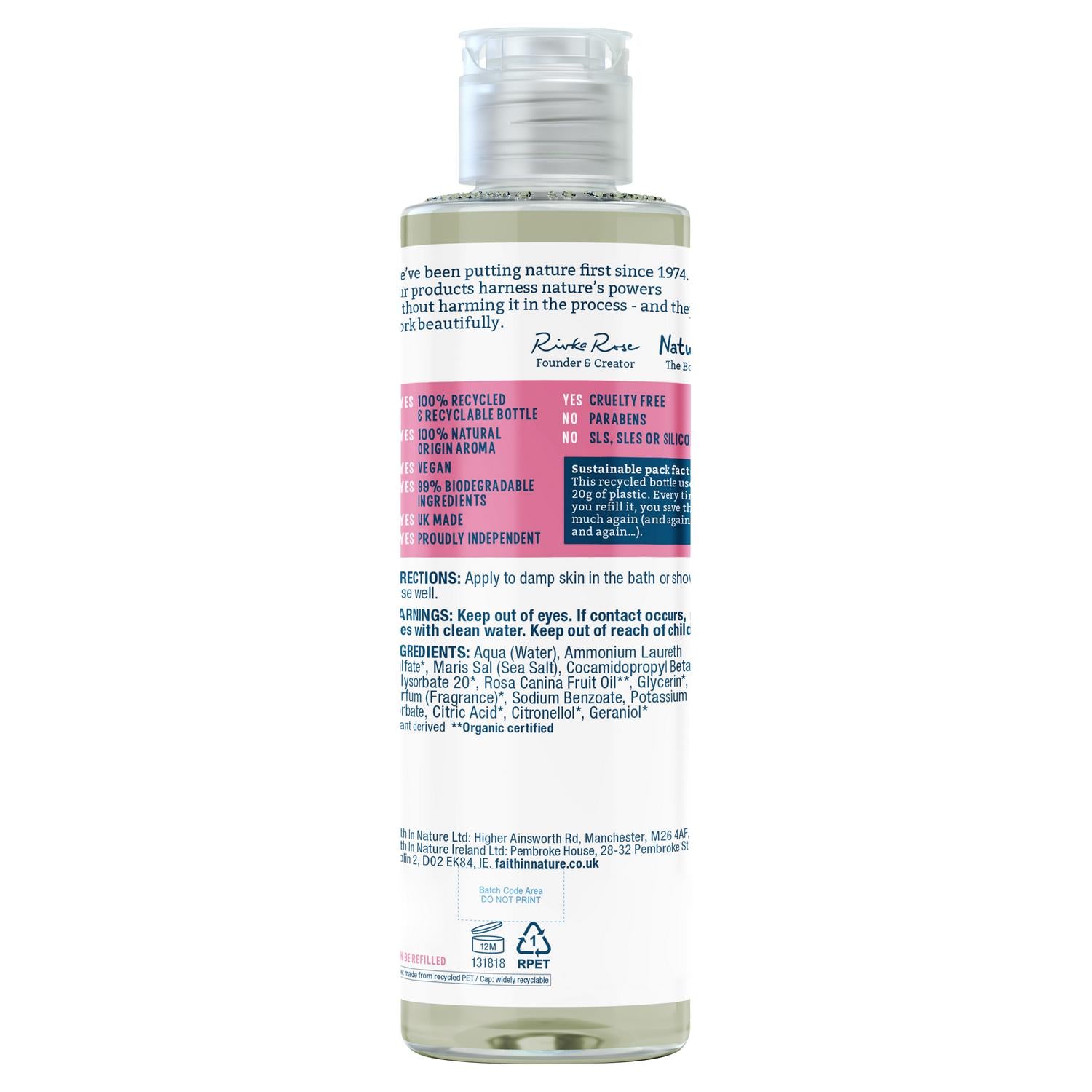 Faith in Nature Wild Rose Body Wash 300ml - British product