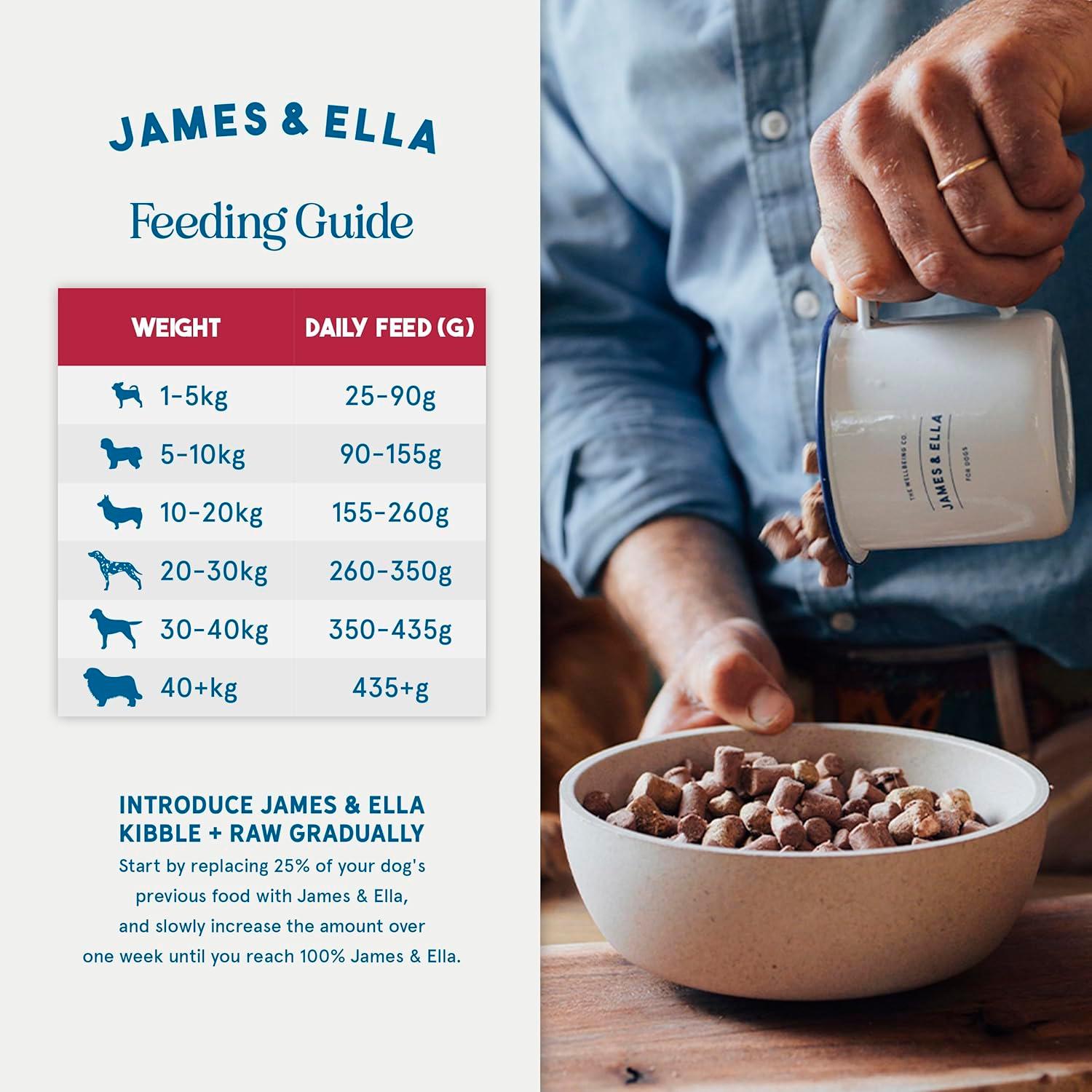 James & Ella dog food Kibble + Raw Grass Fed Beef 1.5kg (British brand)