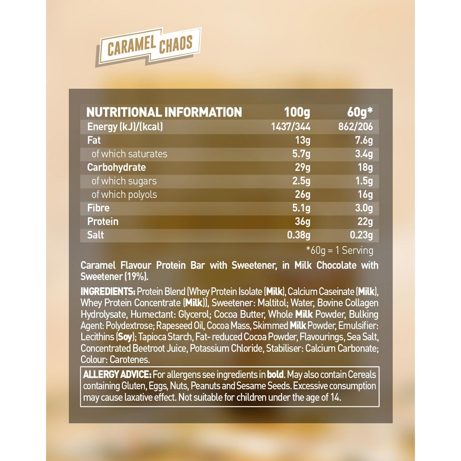Grenade Caramel Chaos Protein Bar 60g, UK version