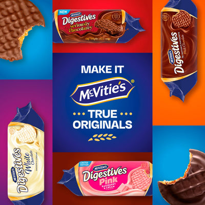 Sainsburys McVitie's Pink Raspberry & Cream Digestives 232g Søte Kjeks - Kjøp på nett hos McGrocer