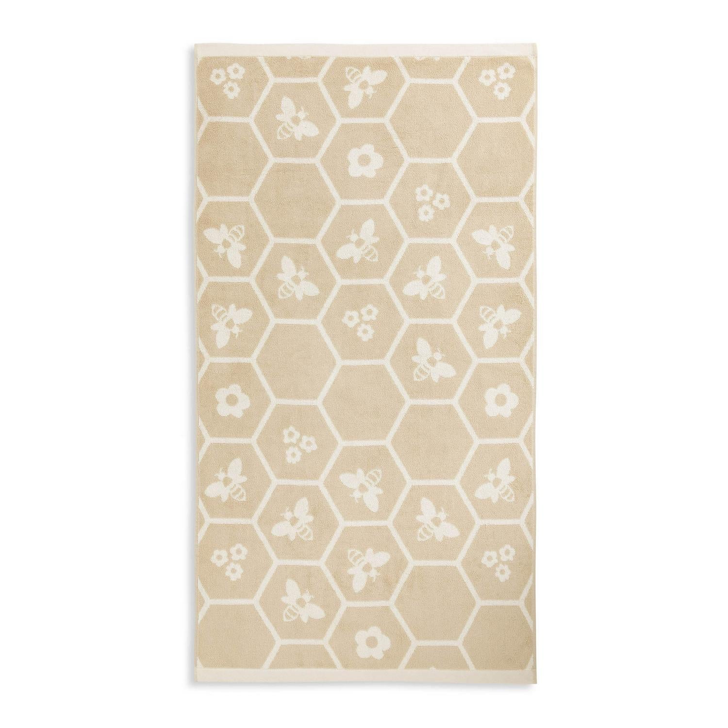 100% Cotton Floral Bee Towel Set with Face Cloths, Hand Towel, Bath Towel, and Bath Sheet