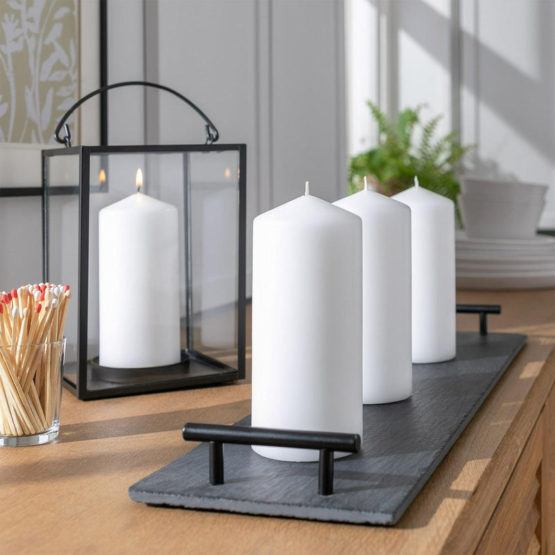 Habitat Large White Pillar Candle Pack of 4, UK version
