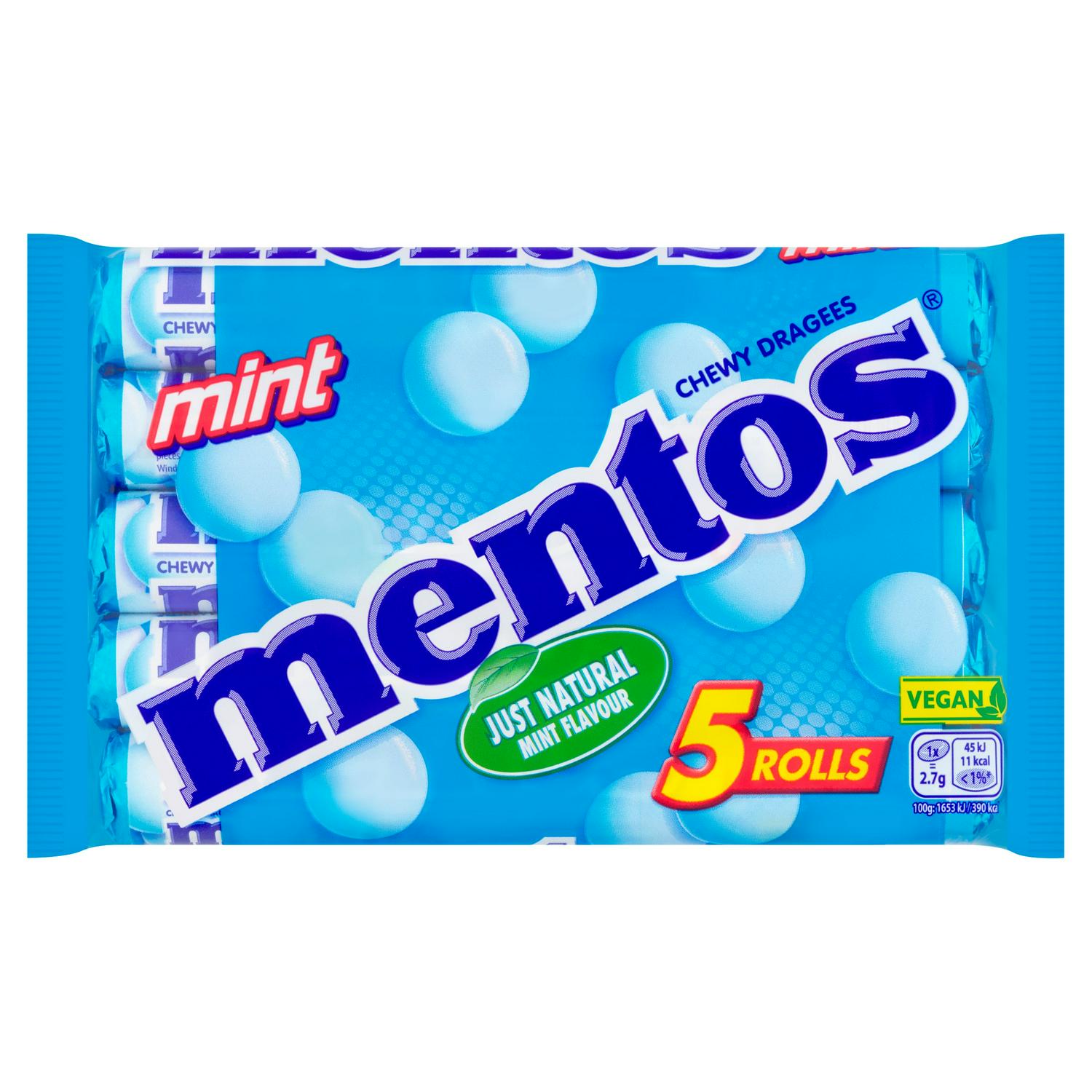 Mentos Mint Flavour Sweets Rolls 190g, imported from the UK