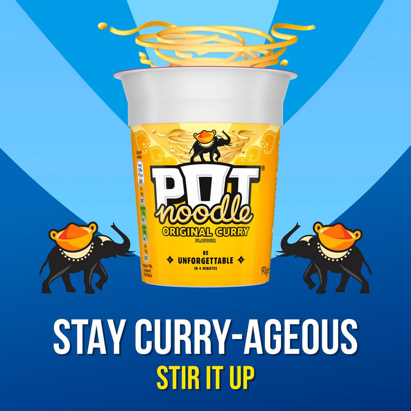 Pot Noodle Original Curry Instant Nudelbecher 90g, importiert aus dem Vereinigten Königreich