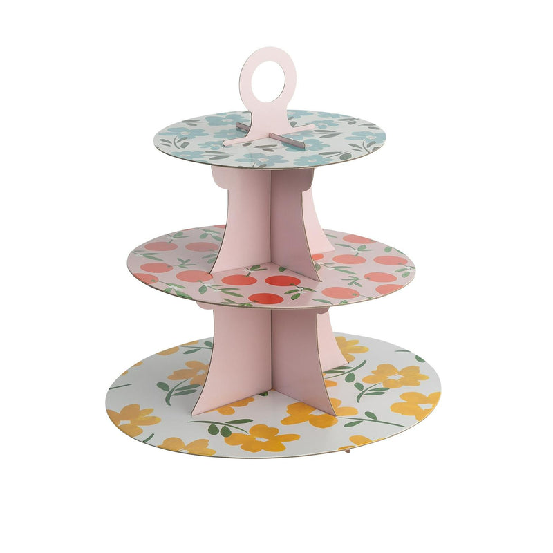Sunny Vintage 3 Tier Cake Stand with Floral Pattern (British brand)