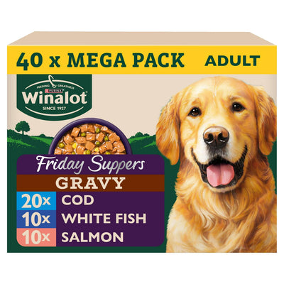 Winalot Freitagabend-Mahlzeiten gemischt in Soße Nassfutter für Hunde 40 x 100g