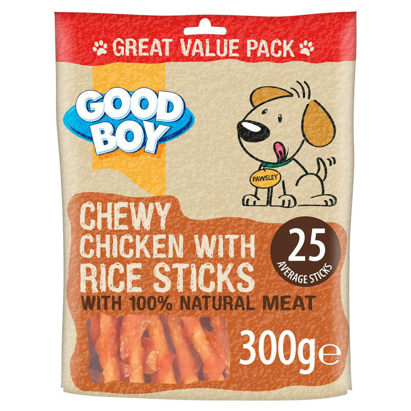 Good Boy Chewy Chicken with Rice Sticks 300g, UK version