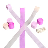 Pink Crepe Paper Streamer Party Backdrop Set with 8 Rolls and String