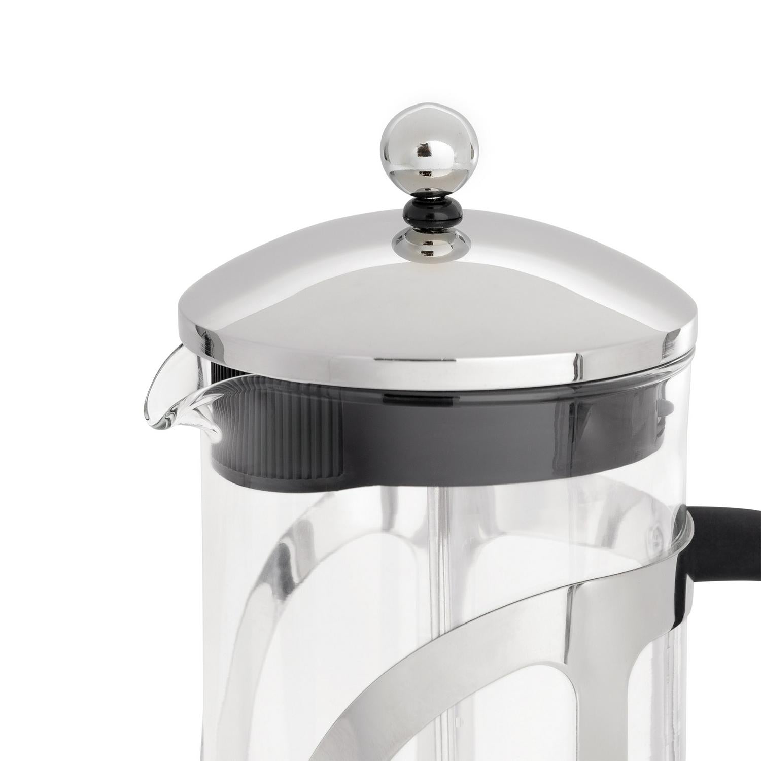 Habitat Chrome 12 Cup Glass Cafetiere with Black Handle, UK version