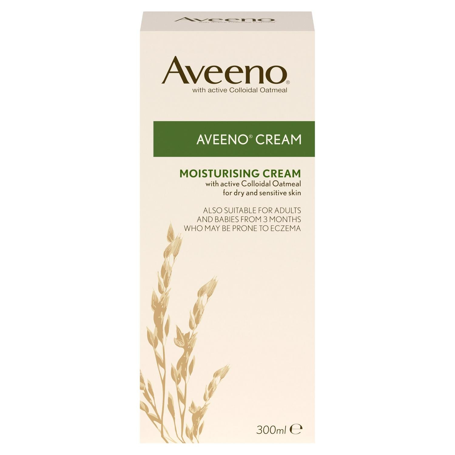 Aveeno moisturising cream 300ml with pump dispenser - British product