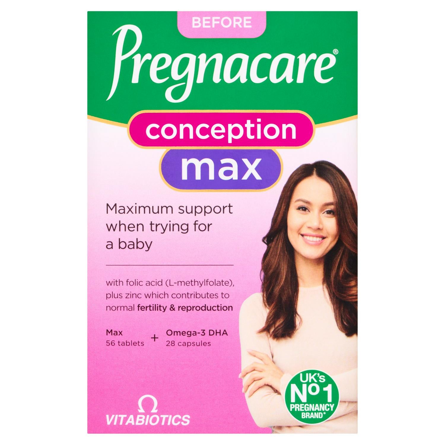 Vitabiotics Pregnacare Conception Max x84 tablets imported from the UK