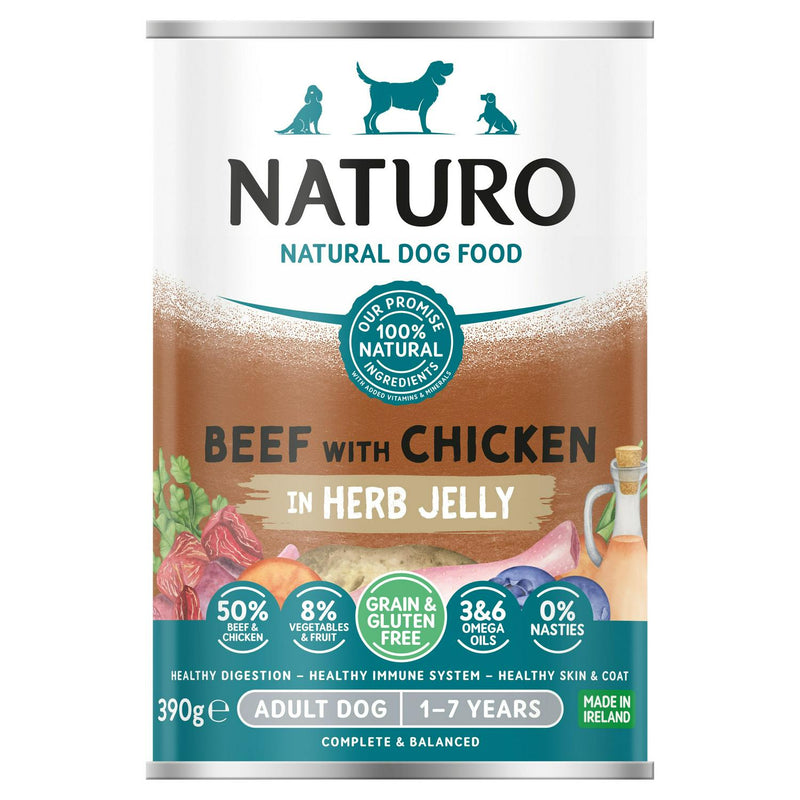 Naturo natural adult dog food 390g, imported from the UK