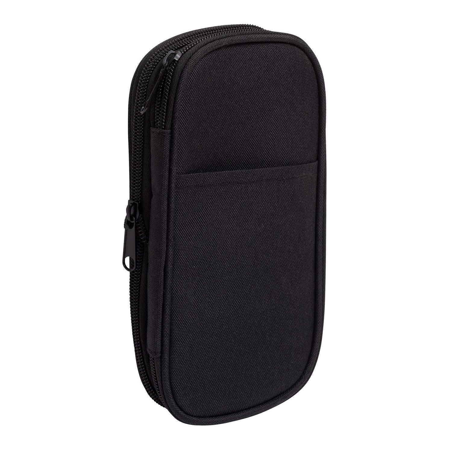 Sainsbury's black compartment pencil case 210mm (British brand)