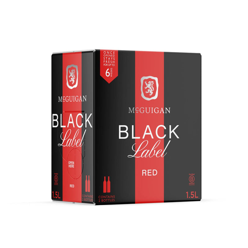McGuigan Black Label red wine 1.5L, imported from the UK