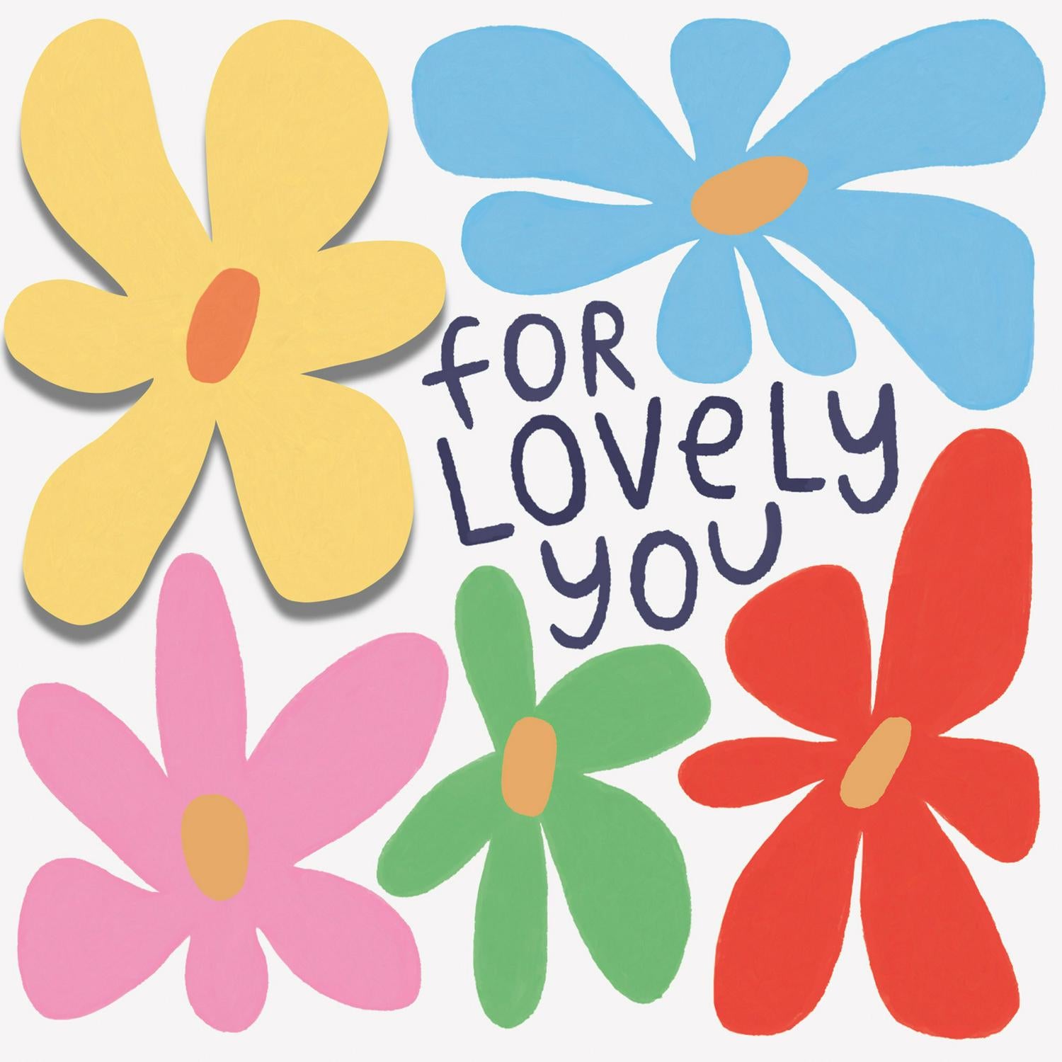 Sainsbury's Rainbow Flowers Greeting Card 15.9cm (British brand)